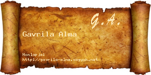 Gavrila Alma névjegykártya